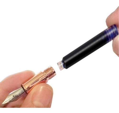 Plumas Tipo Fuente Recargable, Mxlik-008, 2pzas, 0.5mm, Rosa Tinta Café
