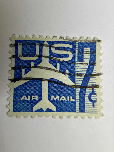 Sello Postal Usa Air Mail 7 Ctvs 1958