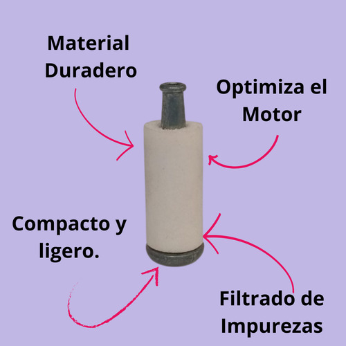 Filtro Gasolina 3/16 Crm Universal 2 Tiempos 40 Micron