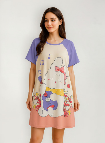Camison Bluson Pijama Para Mujer Casual Largo Estampado