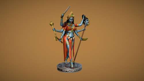 Archivo Stl Diosa Kali Indú Impresión 3d Estatua