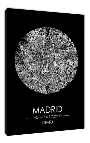 Cuadros Mapa Madrid Varios Modelos 50x70