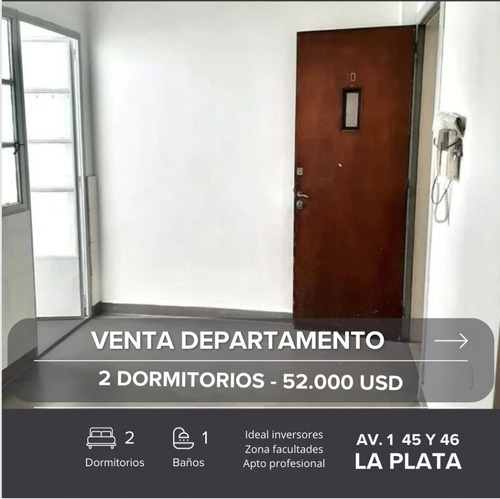 Venta De Departamento 2 Dormitorios Calle 1 Entre 45 Y 46