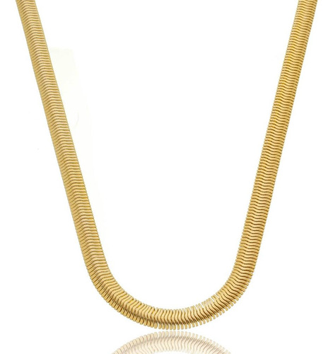 Colar Feminino Corrente Malha Clássica Ouro 18k Cor Dourado