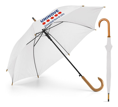 100 Guarda Chuva Personalizado Cabo Madeira Com Seu Logo