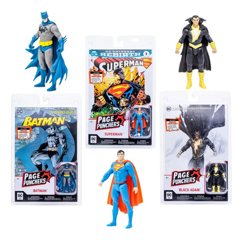 Set 3 Figuras Dc Incluye Comic Page Punchers Héroes Batman