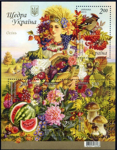 2013 Fauna Flora- Otoño- Aves- Flores- Ucrania Mnh