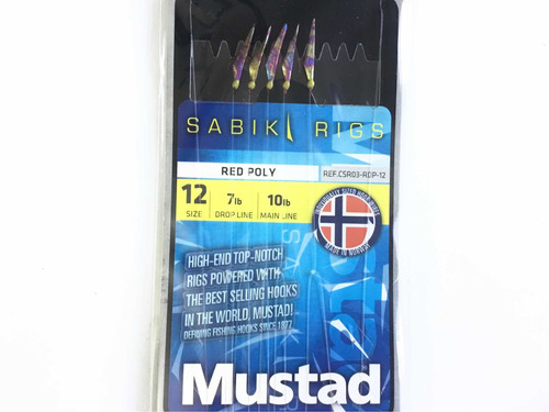 Anzuelos Mustad Linea Sabiki #12 - Red Poly - Pesca De Mar