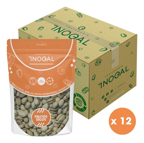 Caja Master 12 Unidades Pistachos Con Cáscara Sin Sal 500grs