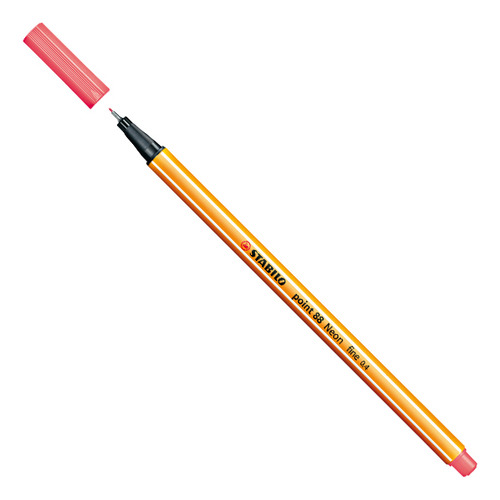 Bolígrafo Stabilo 0.4 Point 88/040, color rojo neón