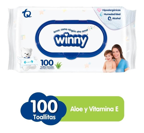 Toallitas Húmedas Winny Aloe - Unidad a $134