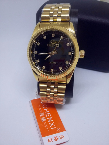 Relógio Feminino Original Dourado De Luxo Chenxi