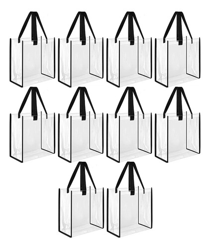 Bolsa De Regalo De Pvc Transparente De 10 Piezas Con Asa