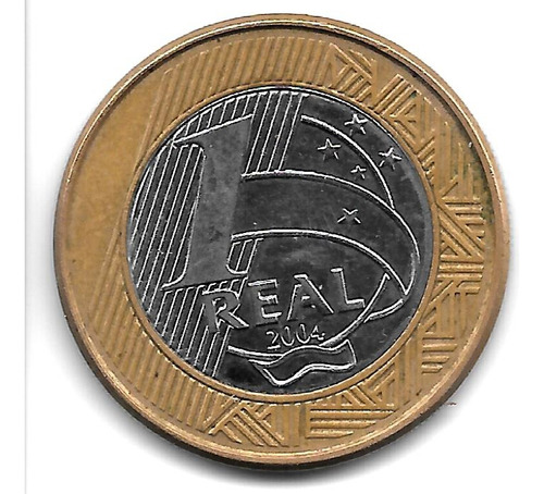 Brasil Moneda Bimetálica De 1 Real Año 2004 Km 652 - Xf+