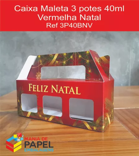 Caixa 25x16x04 Kraft Lembrancinha Natal Ano Novo Mod 03