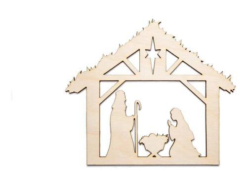 Cuadro Decorativo Navidad Nacimiento Belen En Madera