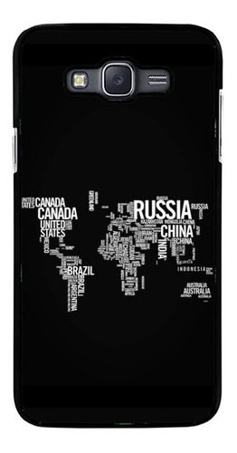 Funda Protector Rudo Para Samsung Galaxy Mapa Mundo Tierra 3