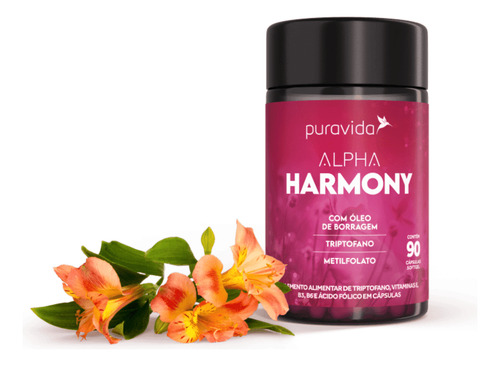 Alpha Harmony Com Óleo De Borragem 90 Cáps - Puravida