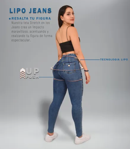 Jeans Dama Pantalones Mujer Ajusta Cintura Maxi-pompa