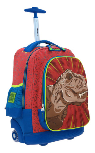 Mochila 3d Grande Chenson Baston Y Ruedas Dinosaurio Rex Dicor Co66063-r