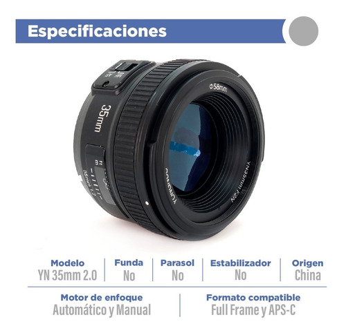 Imagen 2 de 10 de Lente Yongnuo 35mm F/2.0 Mf Af P/nikon D3100 D3200 D5100