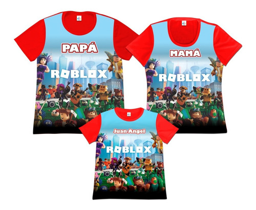 Franela Set 3 Familia Papa Mama Hijo Roblox Poliester