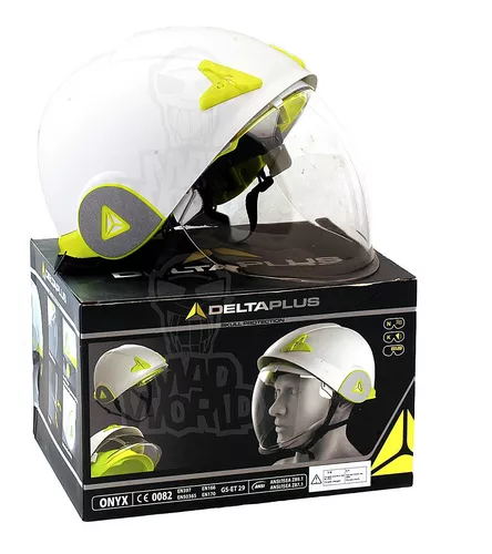 Casco de obra de carcasa con visera doble retráctil Delta Plus ONYX 2  Blanco/Amarillo