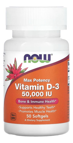 Now Foods Vitamina D3 50000 Iu Maxima Potencia Salud Inmuno