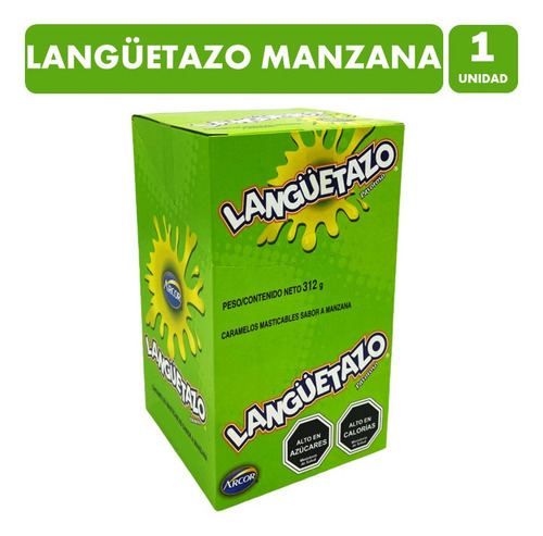 Langüetazo Manzana - Caramelos Masticables (caja Con 24 Un)