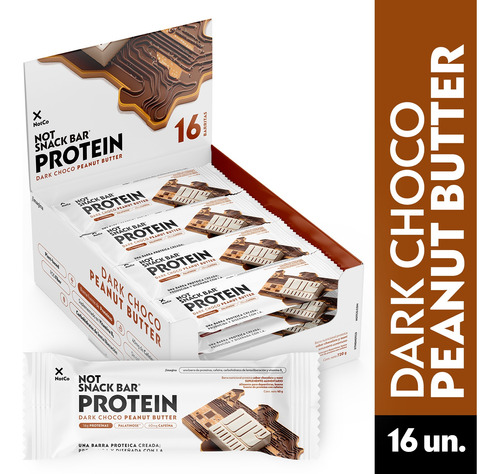 Barra De Proteína Notsnack Bar Choc Peanut Butter 16 X 45g