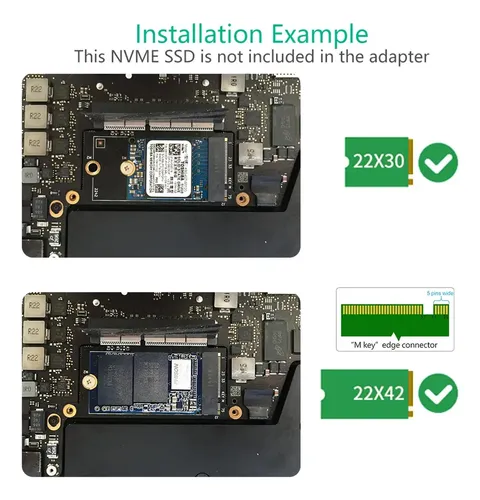 Adaptador SSD NVMe M.2 2230/2242 MacBook Pro A1708 2016 2017 NFHK