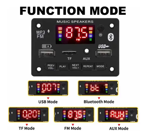Modulo Módulo Mp3 Bluetooth 5.0 Amplificador 2x40w Radio Fm