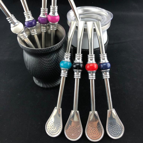 Bombillas Para Mate Cuchara Pajita De Acero Inoxidable