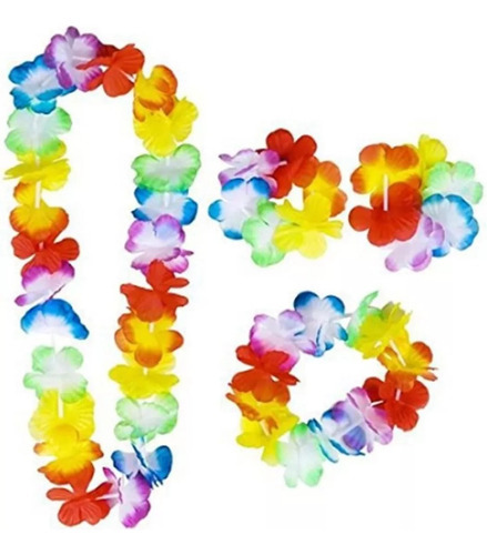 12 Collares De Flores Hawaiano Fiesta Hora Loca Manilla