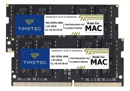 Kit Timetec 32 Gb (2 X 16 Gb) Con Ddrmhz 2667 Mhz iMac 2020