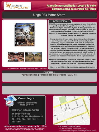 Juego Ps3 Motor Storm Nuevo Sellado Barrio De Flores | MercadoLibre Juego Ps3 Motor Storm Nuevo Sellado Barrio De Flores | MercadoLibre