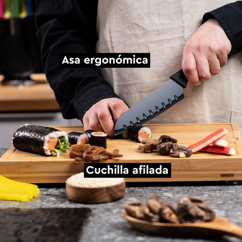 Juego Cuchillos Hogar 7pzs Para Carne/verdura/fruta