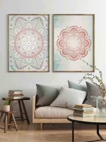 Cuadro Con Lamina Set X2, Mandala,boho Chic,65x85.decoración