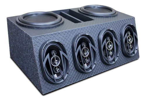 Trio Goiano Som Automotivo Sub Etm Grave Medio Agudo 1020w