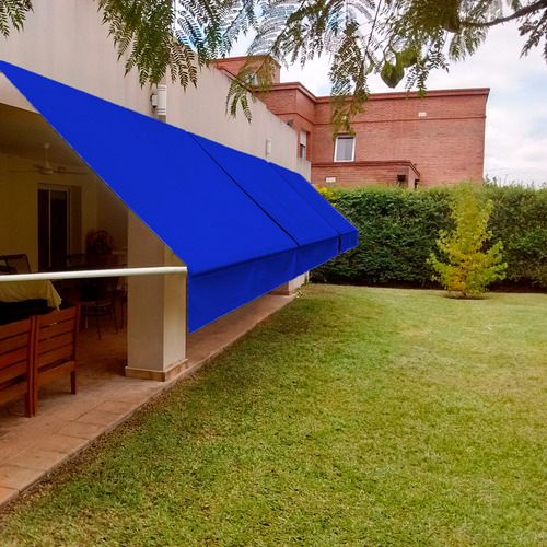 Toldo Retrátil Com Braços Completo Com Os Tubos Cor Azul