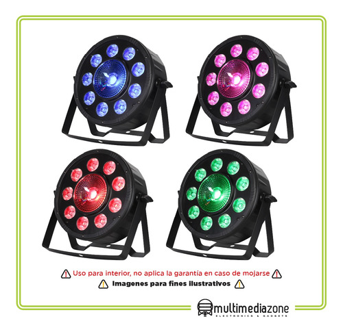 Par 64 1x30w + 9x9w = 130w Hyper Led Dmx Rgb Combo 12 Piezas