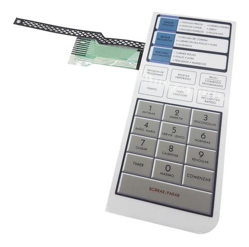 Imagen 1 de 2 de Frente Teclado Membrana Microondas Compatible Con Bgh 16950