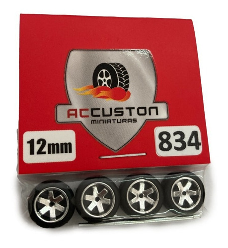 Rodas P/ Customização Ac Custon 834 - 12mm Perfil Baixo 1/64
