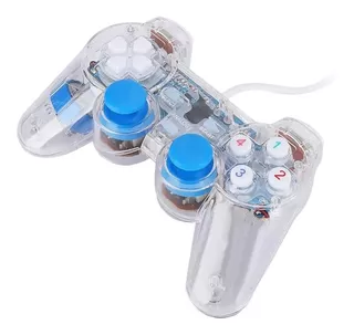 Control De Videojuegos, Joypad Gamepad Usb Para Pc, Laptop Color Azul Transparente