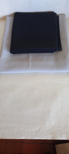 Lote De 2 Retazos Tela-negro Y Gris Claro- Sarga Verano. Negro Liso