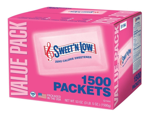 Endulzante Sweet N Low Caja De 1500 Paquetes Importado