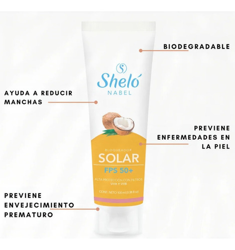 2 Bloqueador Solar Fps50 Con Filtro Solar Uva/uvb Shelónabel