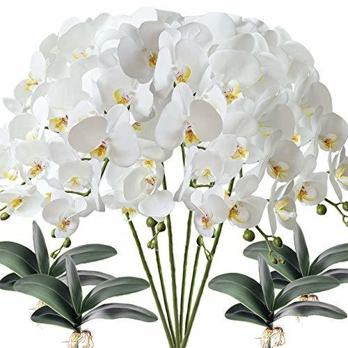 Fagushome 6 Piezas De Flores De Phalaenopsis Artificiales Co