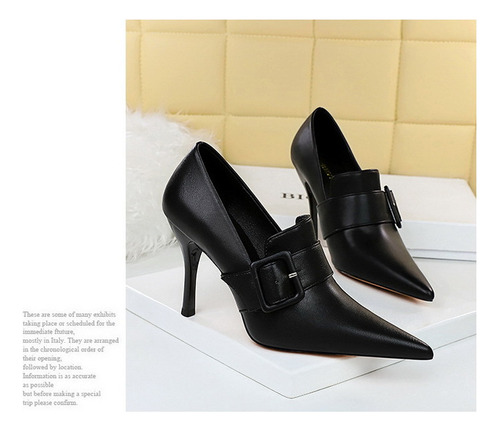 Zapatos De Tacón Con Hebilla De Cinturón Para Mujer De Gama