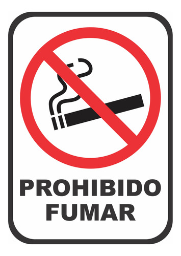 Calco Prohibido Fumar Vinilo Sticker Calcomania 21x14,5cm 